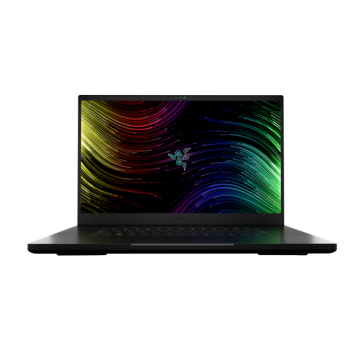 Laptop mit farbigem Hintergrund